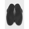Men's black leather boots with logo