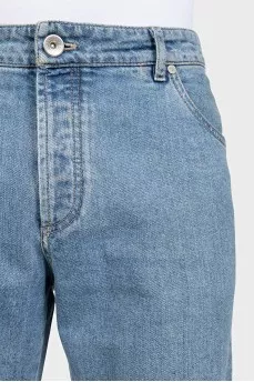 Men's light blue mid-rise jeans