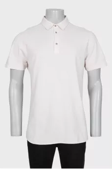 Men's white straight-cut polo shirt
