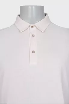 Men's white straight-cut polo shirt