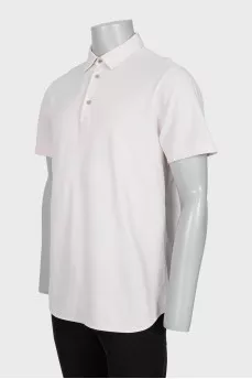 Men's white straight-cut polo shirt