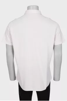 Men's white straight-cut polo shirt