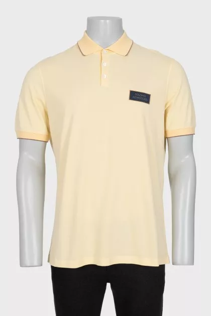 Men's slim fit yellow polo shirt