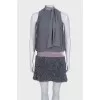 Gray dress with a ribbed hem