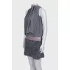 Gray dress with a ribbed hem