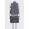 Gray dress with a ribbed hem