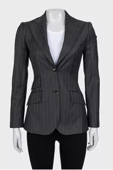Gray striped wool jacket