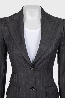 Gray striped wool jacket