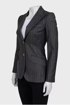 Gray striped wool jacket