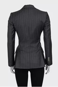 Gray striped wool jacket