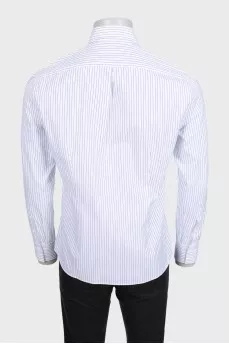 Men's straight-cut shirt with blue stripes
