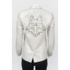 Beige jacket with rhinestones