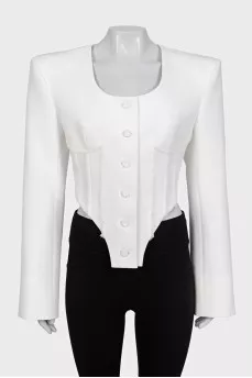 Cropped jacket with accent shoulders