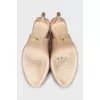 Beige leather heeled sandals