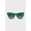 Sunglasses decorated with blue crystals