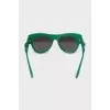 Sunglasses decorated with blue crystals