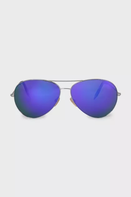 Aviator sunglasses with purple lenses