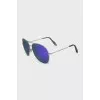 Aviator sunglasses with purple lenses