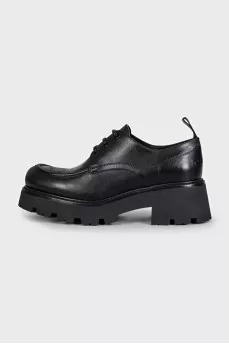 Black leather lace-up brogues