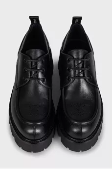 Black leather lace-up brogues