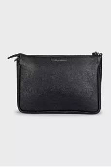 Leather bag with relief decor