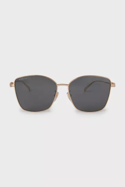 Gold frame sunglasses with logo