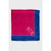 Two-tone silk scarf with signature print
