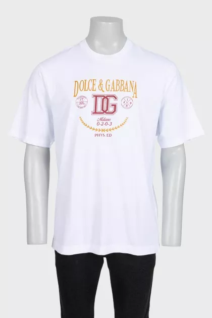 Men's straight-leg printed t-shirt with tag