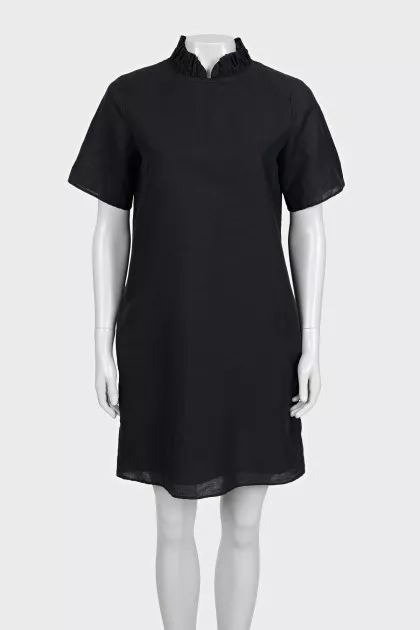 Straight-cut dress with ties