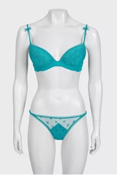 Green lace underwear with tag