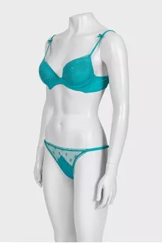 Green lace underwear with tag