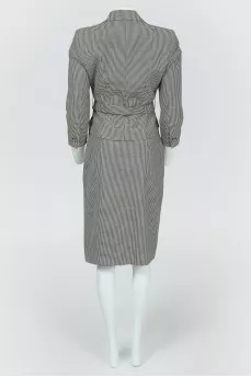 Suit jacket + skirt in black and white check