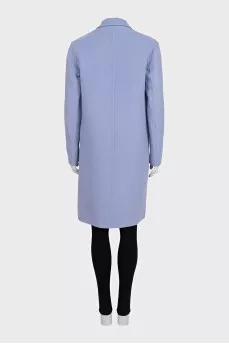 Light blue straight-cut coat with patch pockets