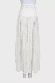 White lace skirt with a transparent bottom
