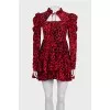 Fitted dress with ruffles in animal print