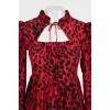 Fitted dress with ruffles in animal print