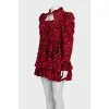 Fitted dress with ruffles in animal print