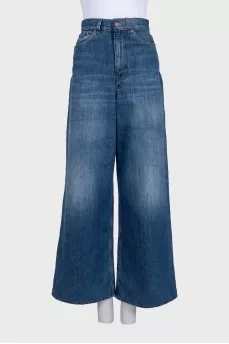 Джинси wide leg fit синього кольору