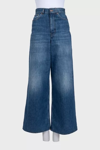 Джинси wide leg fit синього кольору