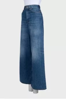 Джинси wide leg fit синього кольору