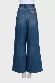 Джинси wide leg fit синього кольору