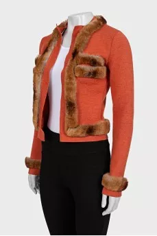 Orange jacket without fastening
