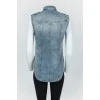 Denim vest with golden branded buttons