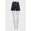 Denim shorts with button slits