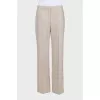 Beige straight-leg low-rise trousers