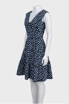 Fitted printed dress with belt