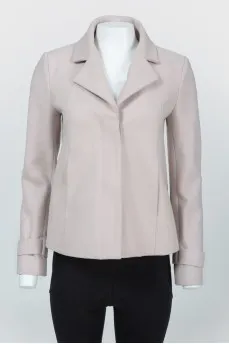 Cropped wool jacket with hidden buttons