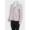 Cropped wool jacket with hidden buttons