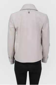 Cropped wool jacket with hidden buttons