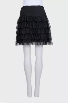 Silk skirt decorated with lace